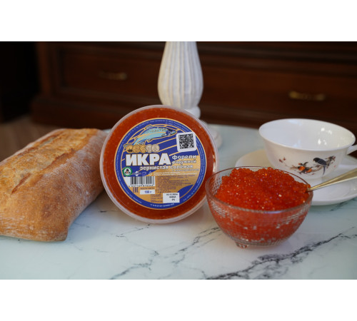 Красная икра зернистая форели КАЛАЯ МАРЬЯ ПОЯТ 180 гр