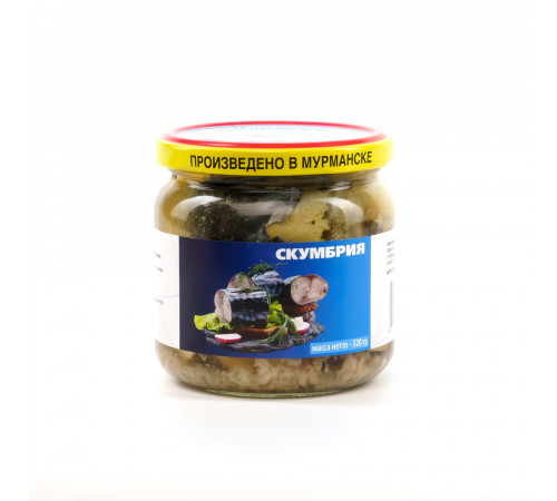 Скумбрия атлантическая натуральная 320 г, коробка (24 шт)