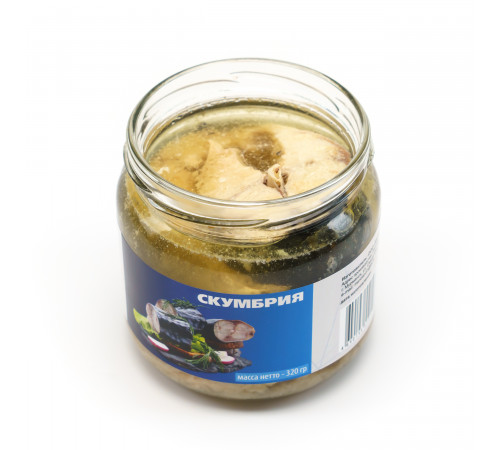 Скумбрия атлантическая натуральная 320 г, коробка (24 шт)
