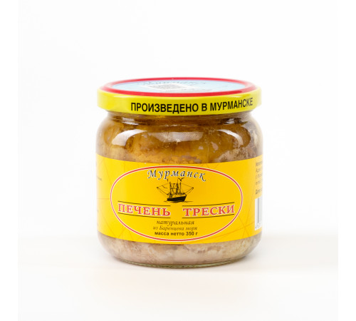 Печень трески натуральная из заморож. сырья 350 гр, коробка (24 шт)